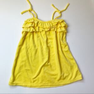 Swim towel dress coverup yellow with spaghetti straps Kids size 5T
